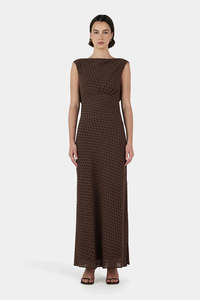 HANSEN Carmela Bias Dress | Chocolate Polka