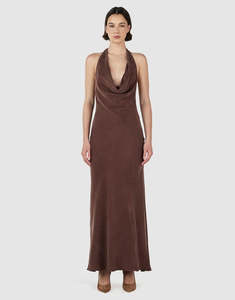 Dresses: OWNLEY Hazel Maxi Dress | Chocolate