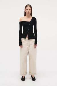 Women S Knits Jerseys: NEUW Asym Knit Cardigan | Black