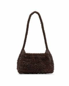 BRIE LEON Madera Beaded Small Bag | Dark Chocolate