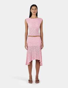 OWNLEY Caro Skirt | Peony Pink