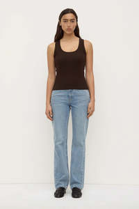 ASSEMBLY LABEL Robyn Scoop Neck Rib Tank | Ganache