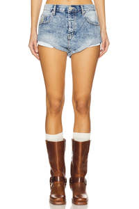ONE TEASPOON Bandits Low Waist Denim Short | Sunset Blue