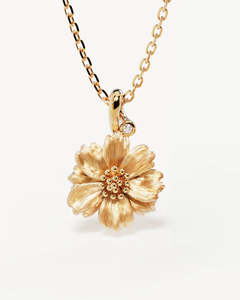 BY CHARLOTTE Cosmos Birth Flower Necklace | October