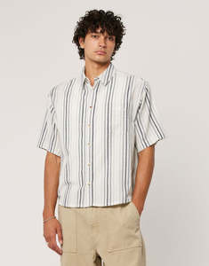 Men S Tops Shirts: ROLLA'S Tidal Waves Stripe Shirt | Titanium Stripe