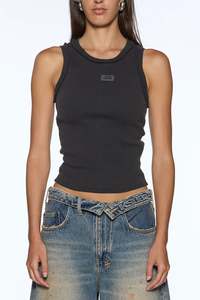 Womens Ksubi: KSUBI Badge Origin Tank | Washed Black