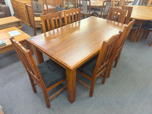 Woodpecker recycled rimu 7pcs dining suite The Heart Of Rimu Furniture co