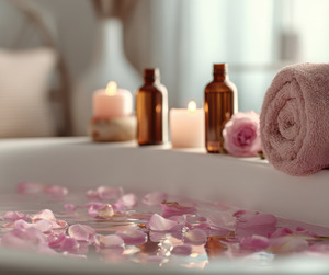 Magnesium: Magnesium Luxury Bath Salts Clary Sage, Orange & Rose 200gm