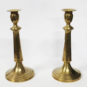 Pair of Large Brass Candlesticks - Heritage Trading Company