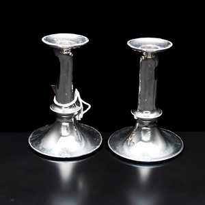 Pair of Silverine Candle Sticks - Heritage Trading Company