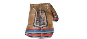 Orange and Blue Silk Scarf - Heritage Trading Company