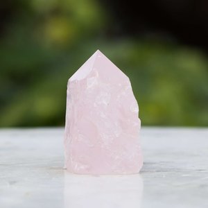 Cut and Polished: Rose quartz - part polished - The Hidden Gem