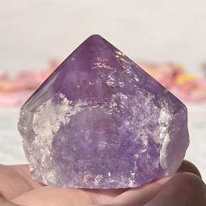 Cut and Polished: Amethyst - part polished - The Hidden Gem