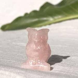 Cut and Polished: Rose quartz owl - The Hidden Gem