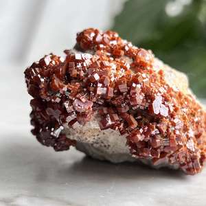 Vanadinite on gypsum - The Hidden Gem