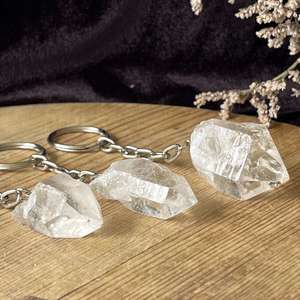 Cut and Polished: Quartz point keyring - The Hidden Gem