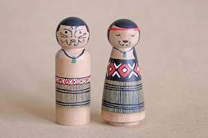 Maori themed Jumbo Peg Doll Set