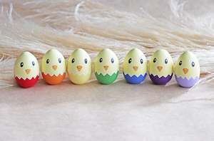 Small World Play: Wooden Rainbow Egg Chicks
