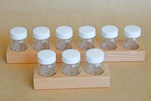 Wooden Paint Holder + Jars - Set