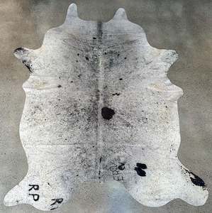White & Black Salt & Pepper Cowhide with Brandings