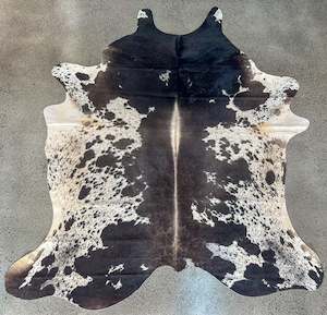 Large Premium Cowhides: Dark Brown & White Speckled Cowhide