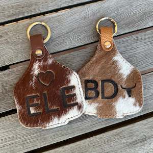 New Arrivals: Extra Large Cattle Tag Cowhide Keyring