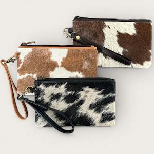 Cowhide Vintage Leather Bags: Hideaway Cowhide Clutch