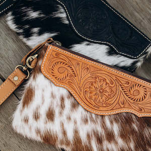 Cowhide Vintage Leather Bags: HideCraft Cowhide Clutch