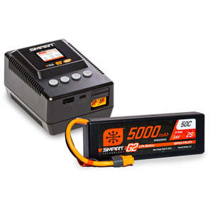 Rc Chargers: 5000mAh 2S 7.4V Smart G2 Lipo 50C with IC3 & S155 Charger Bundle by Spektrum