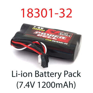 Brushed Motors: 7.4V 1200mAh Li-Ion Pack 1/18 Storm brushed 4WD MT