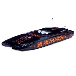 Boats: Blackjack 42-inch Brushless 8S Catamaran, Black/Orange:RTR 55+ Mph by Pro Boat