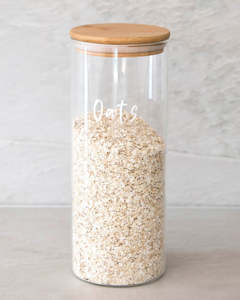 Kitchen: Glass & Bamboo Jar 1800ml