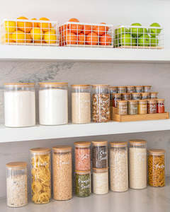 Kitchen: Deluxe Glass & Bamboo Pantry Set