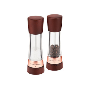 Salt Pepper: Cole & Mason Derwent Chestnut Rose Gold Salt & Pepper Mill 19cm Set of 2