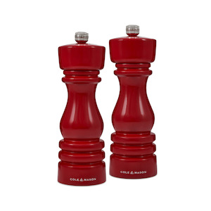 Salt Pepper: Cole & Mason London Red Gloss Salt & Pepper Mill 18cm Set of 2