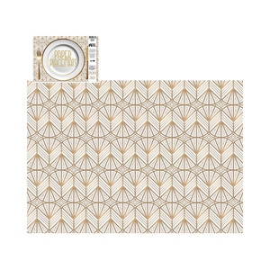Tableware: Direct Paper Gold on White Art Deco Paper Placemats Pack of 30