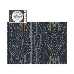Tableware: Direct Paper Gold on Navy Art Deco Paper Placemats Pack of 30