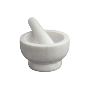 Mortar Pestles: Avanti Footed Marble Mortar and Pestle White