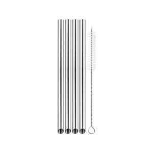 Avanti Bubble Tea Straws Stainless Steel Set of 4 with Cleaning Brush