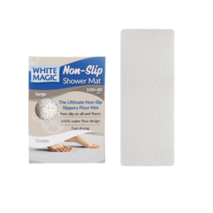 White Magic Non-Slip Shower Mat Large Cream