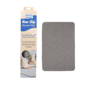 White Magic Non-Slip Shower Mat Platinum
