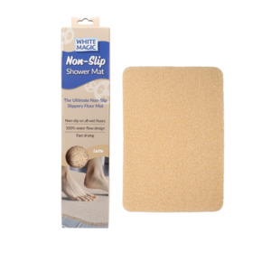 White Magic Non-Slip Shower Mat Latte