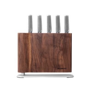 GLOBAL UKU Walnut Knife Block Set 6-Piece