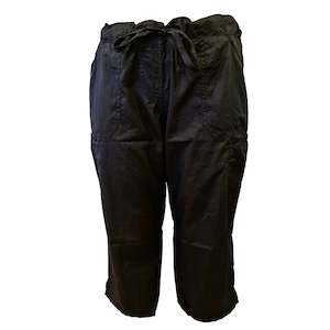EZ Care Salon Capri Pants w/Drawstring Waist - Black