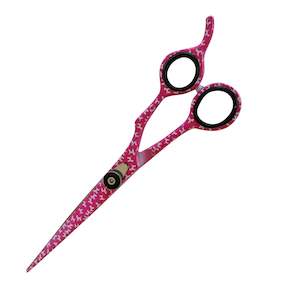 Dog Grooming Scissors: Royal Edge 7.5" Pink Poodle Design Straight Scissor