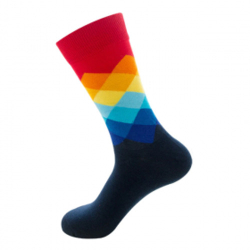Products: Diamond, Stripe Shape Multicoloured Sock