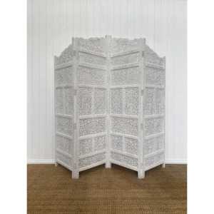 Bedroom: Carved 4 Panel Screen