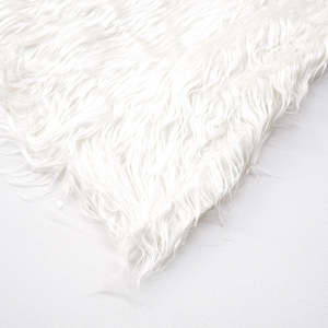 Mink Shaggy White Fur Throw Small