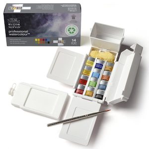 Winsor & Newton Professional Watercolour Half Pan Paints Field Pocket Set of 12