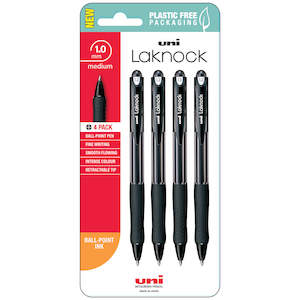 Uni Ball: Uni Laknock 1.0mm Medium Retractable Pens Set of 4